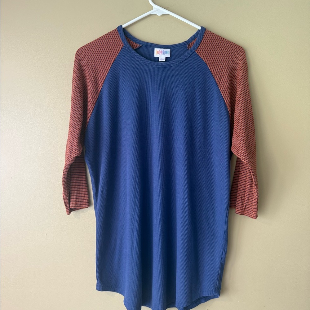 LuLaRoe Blue Relaxed 3/4 Sleeve Tee